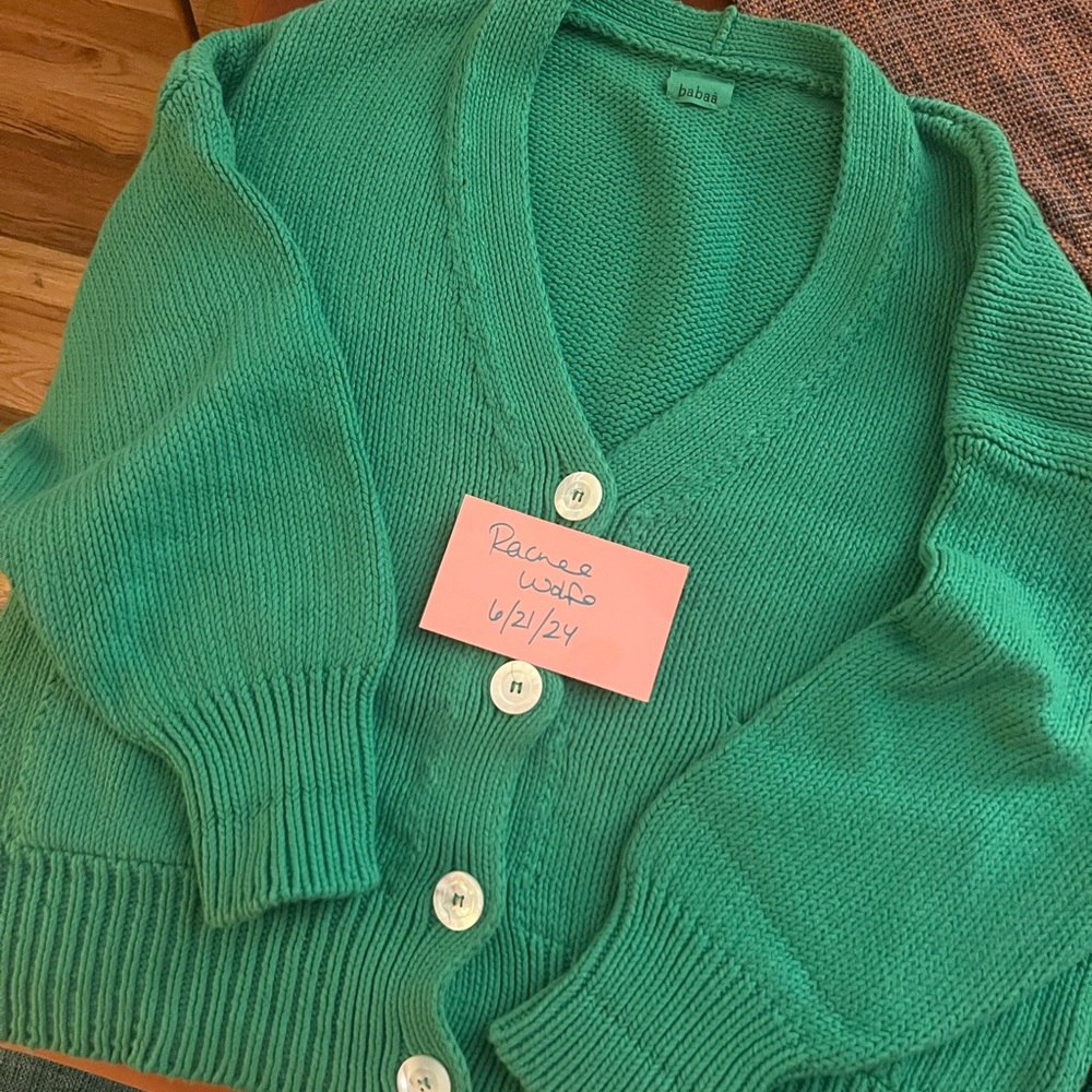 Babaa no16 Cardigan, Wild Fern EUC